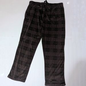 Nautica Mens Fleece Pajamas Pants XL Gary Black plaid